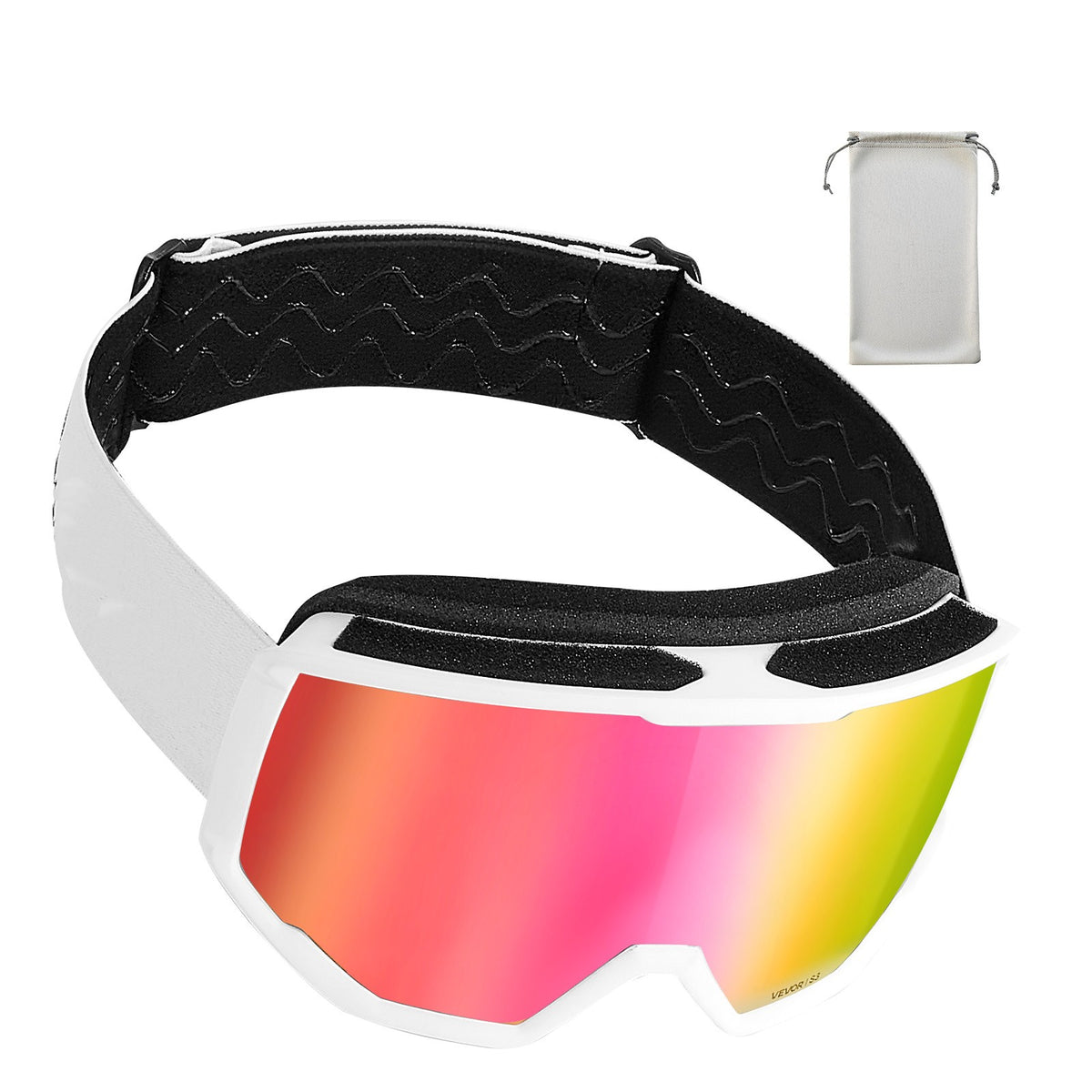 Ski Goggles with Cylindrical Lens & Pink Revo Coating - Snow Sports