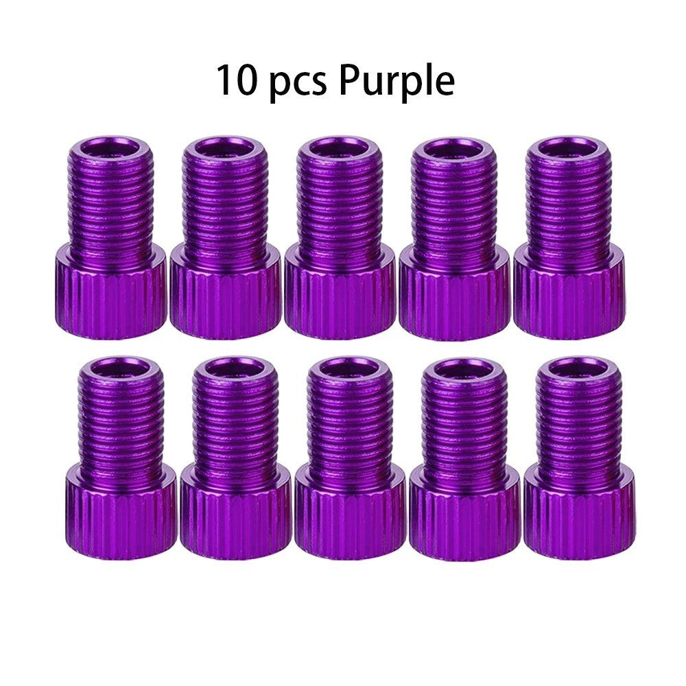 10 Color Presta to Schrader Valve Stem Adapter for Bicycle Tires