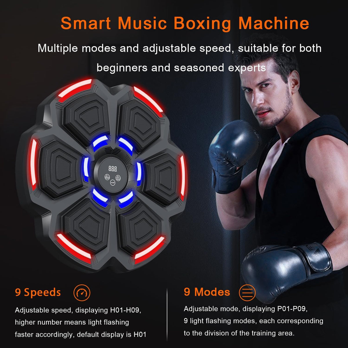 Smart Boxing Machine with Punch Speed & Rhythm Training for Kids & Adults