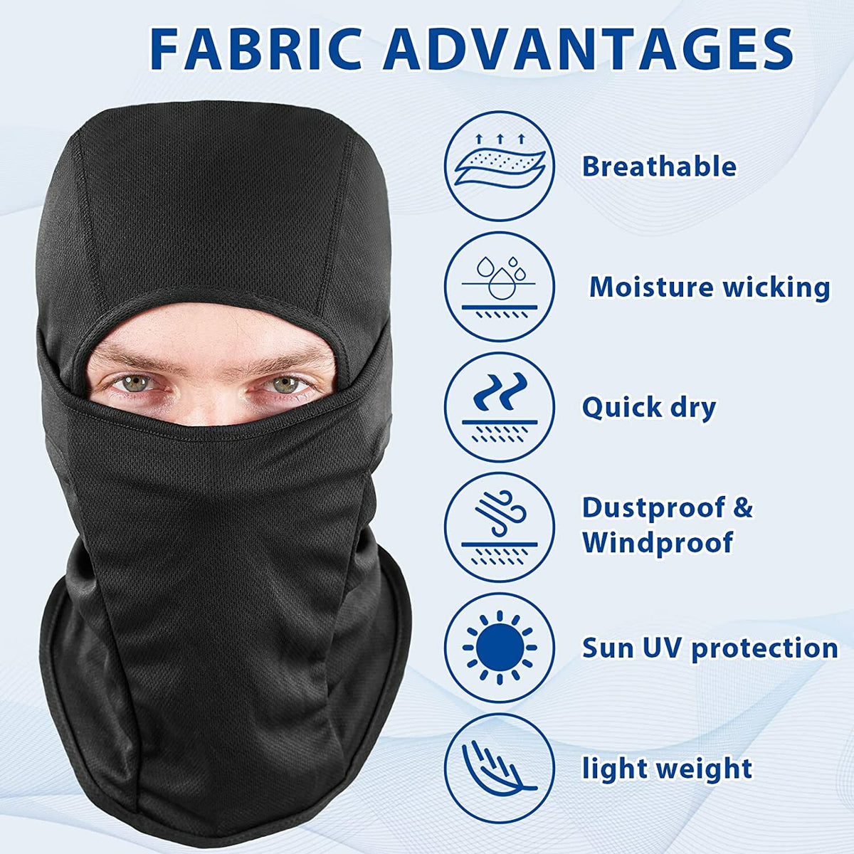 Breathable Full Face Mask for Motorcycle Riding Sun UV Protection