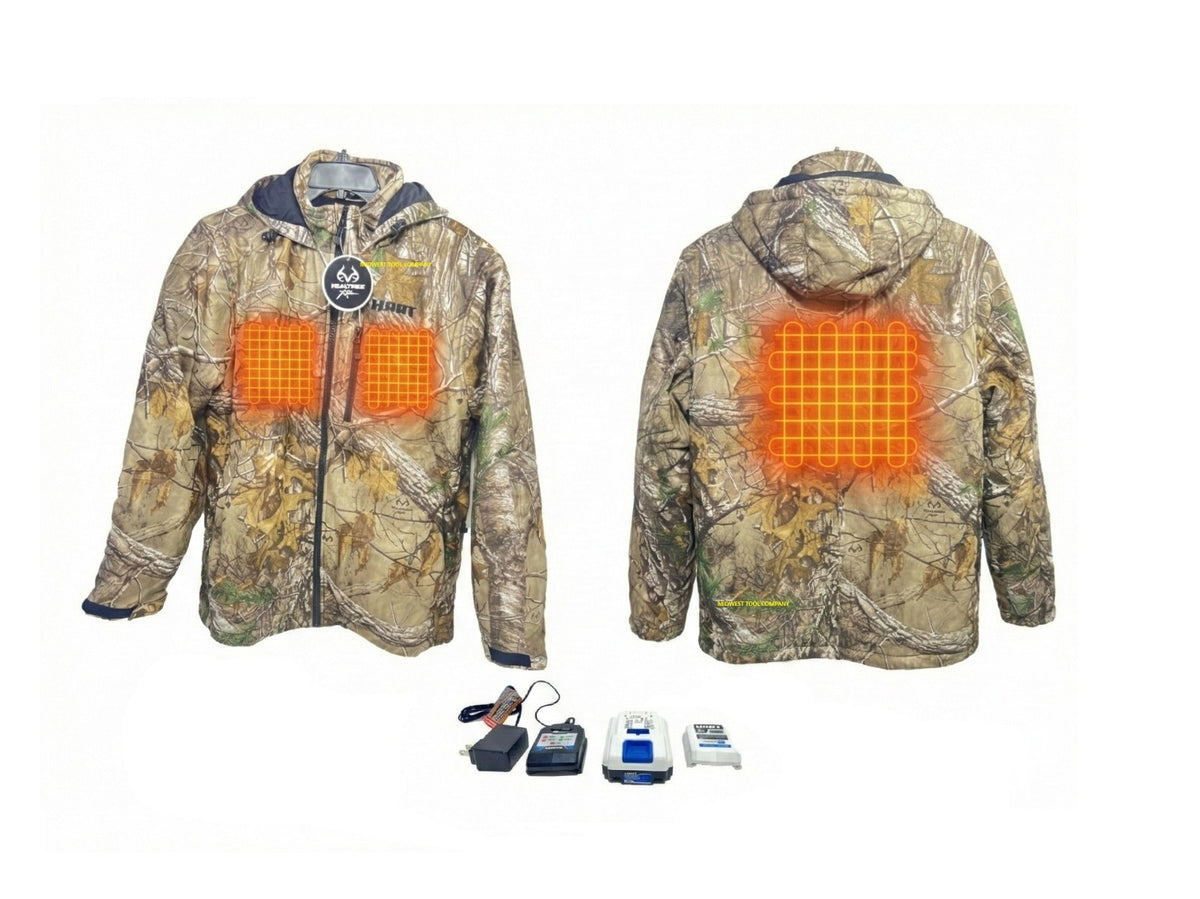 Heated Jacket with Battery & Charger - Water Resistant Outdoor Coat, Medium