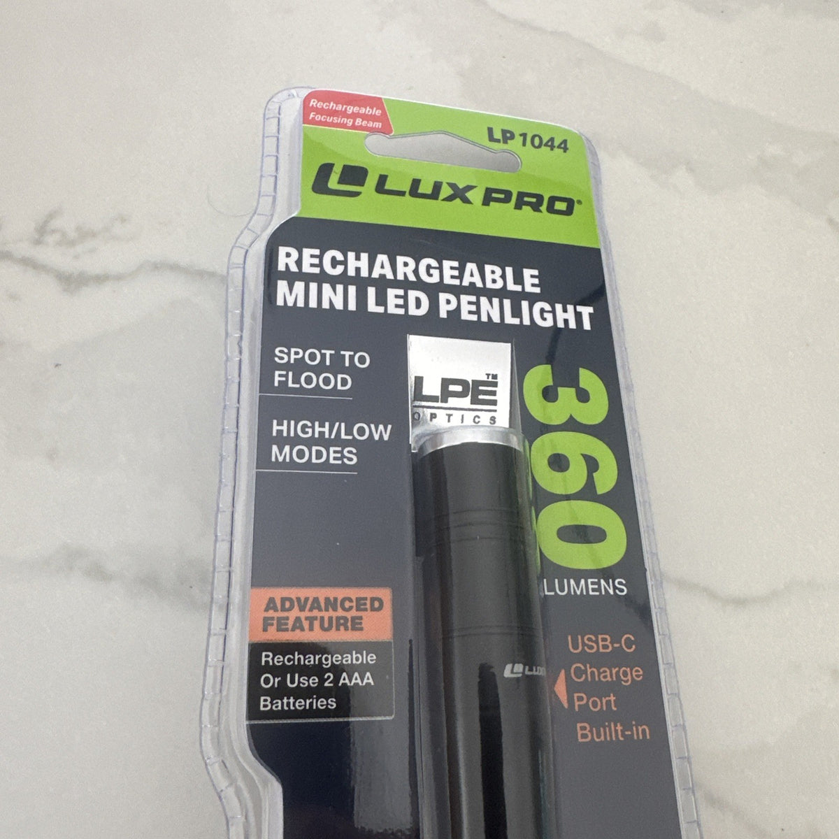Rechargeable LED Penlight with Focus Adjustable Beam 360 Lumens