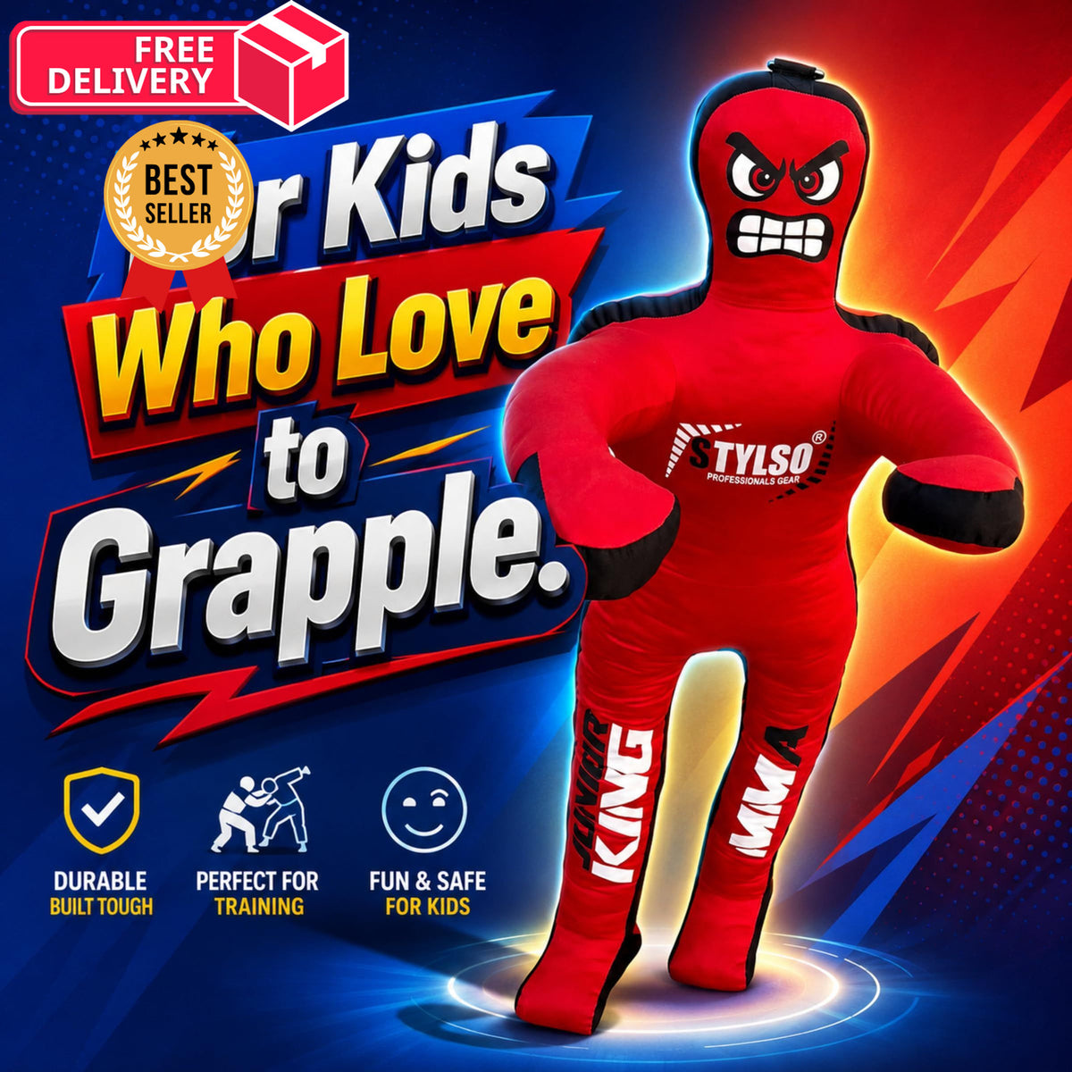Kids Wrestling Dummy 4ft Unfilled Grappling Dummy for Martial Arts Training