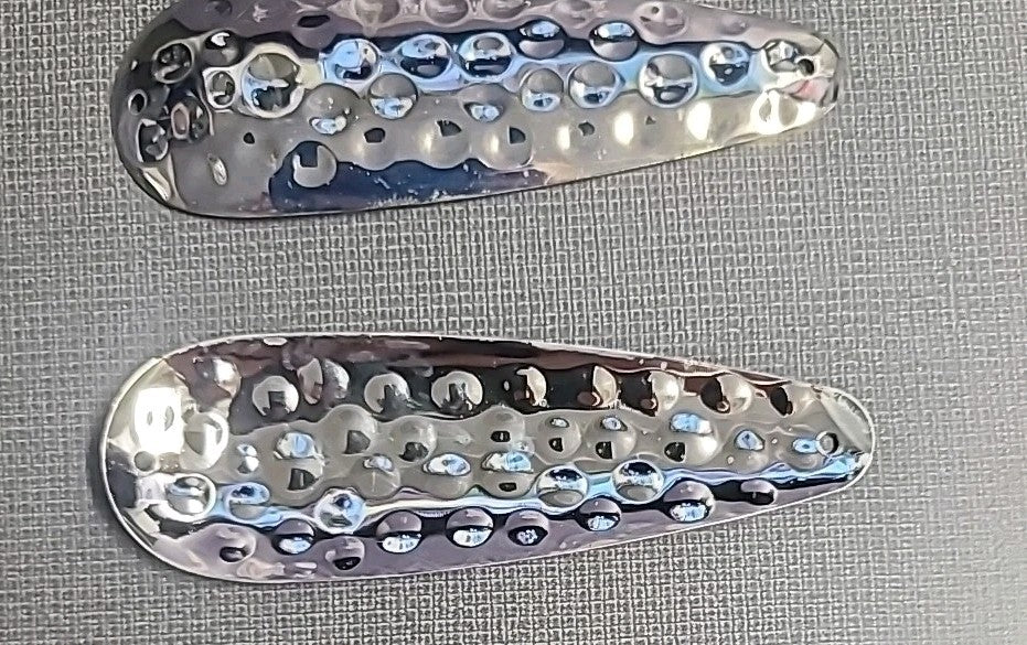 6 Pcs Silver Hammered Trolling Spoons 3.5 Inch for Freshwater & Saltwater Fishing