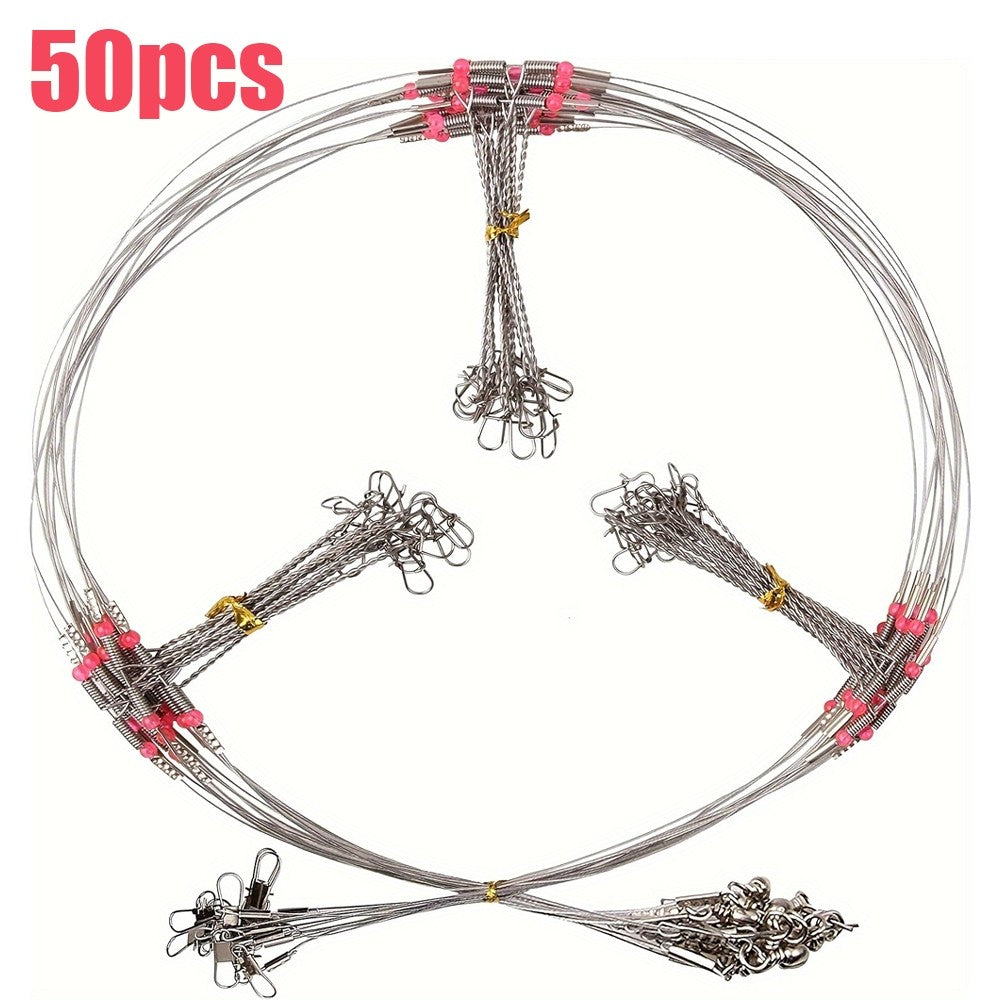 50pcs High Low Fishing Rigs with Stainless Steel Arms for Saltwater & Freshwater