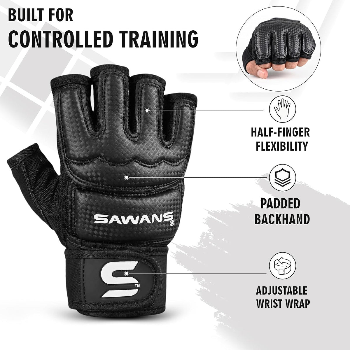 Martial Arts MMA Boxing Gloves with Wrist Support and Punch Bag Protection