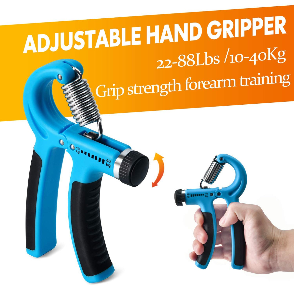 Adjustable Hand Grip Strengthener Kit with Finger Stretcher and Stress Ball