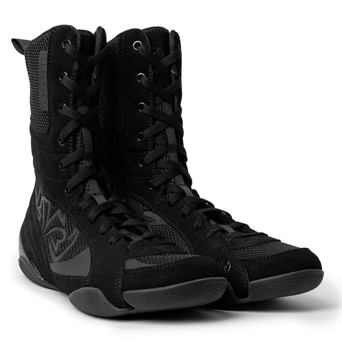 High Top Boxing Boots - Black, Size 8 for Combat Sports