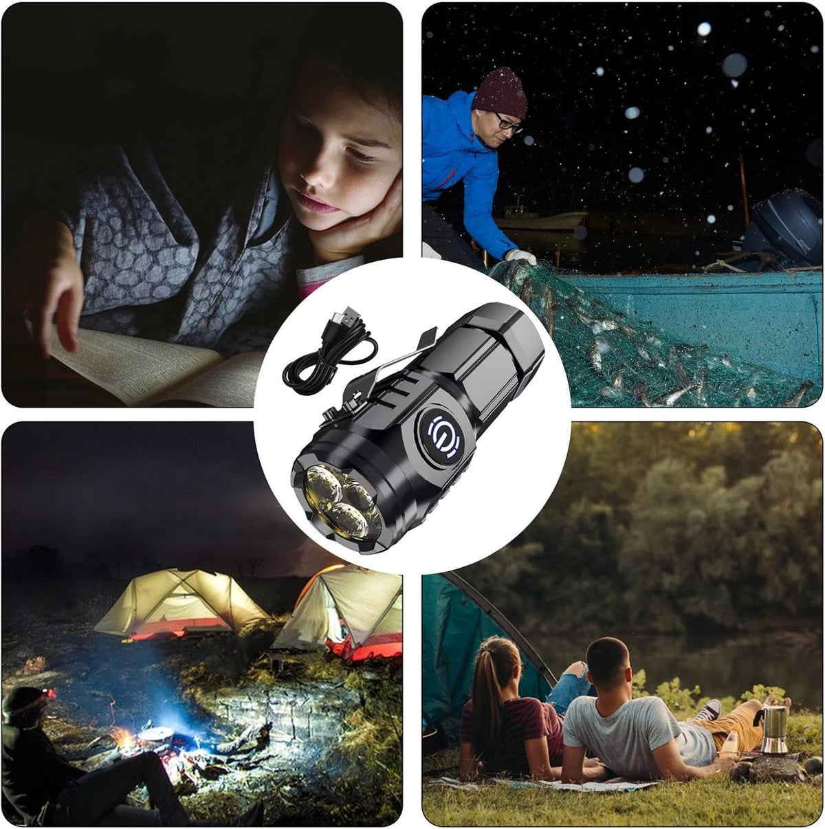 Waterproof Mini LED Flashlight with 5 Modes, Travel & Emergency Use