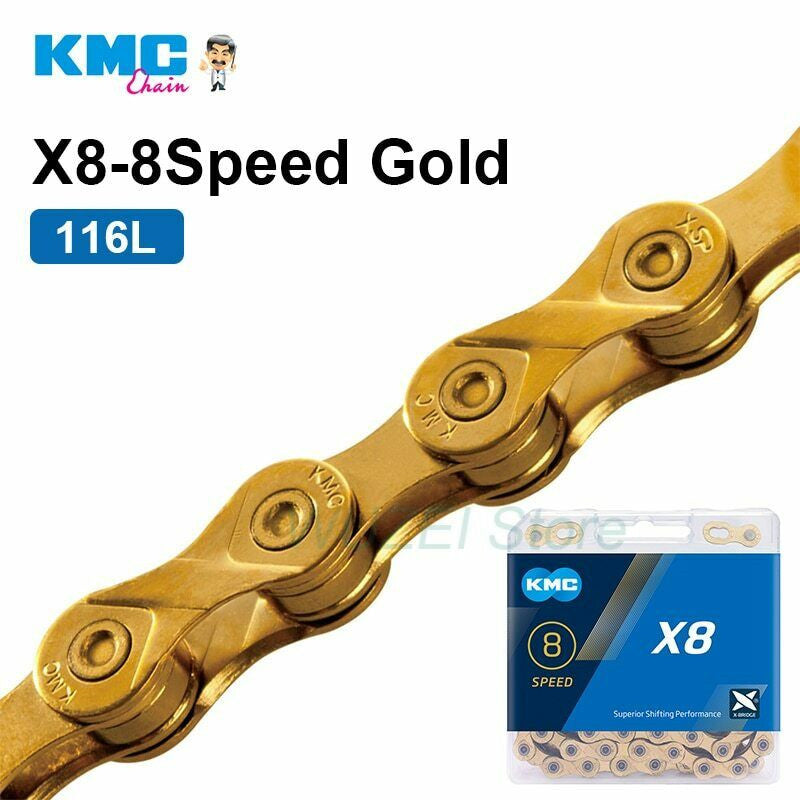 KMC X8 Bicycle Chain - 6/7/8 Speed MTB & Road Bike Chain, 116 Links