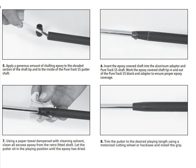Golf Putter Shaft Blank - .370 Diameter, Parallel Tip, 32 Inches, Black or Gray
