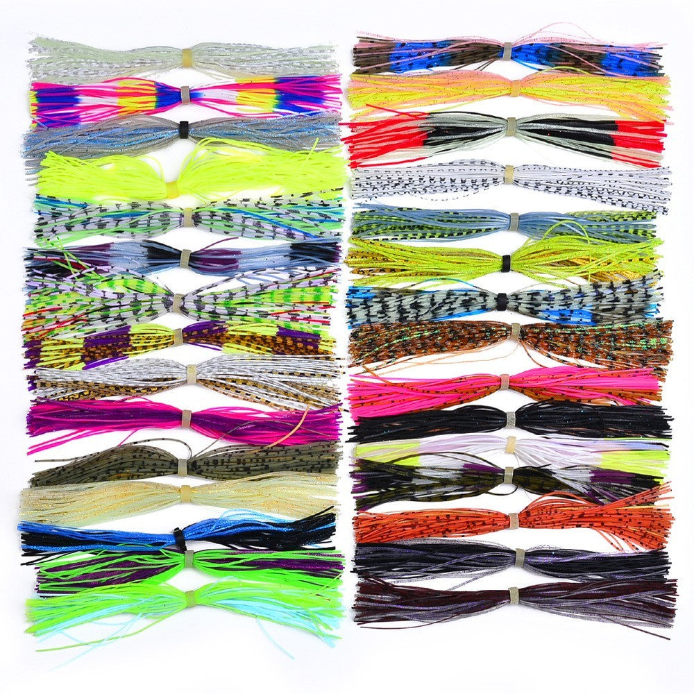 Silicone Fishing Jig Skirts - 30 Bundles, 50 Strands, 5.1in for Bass Lures