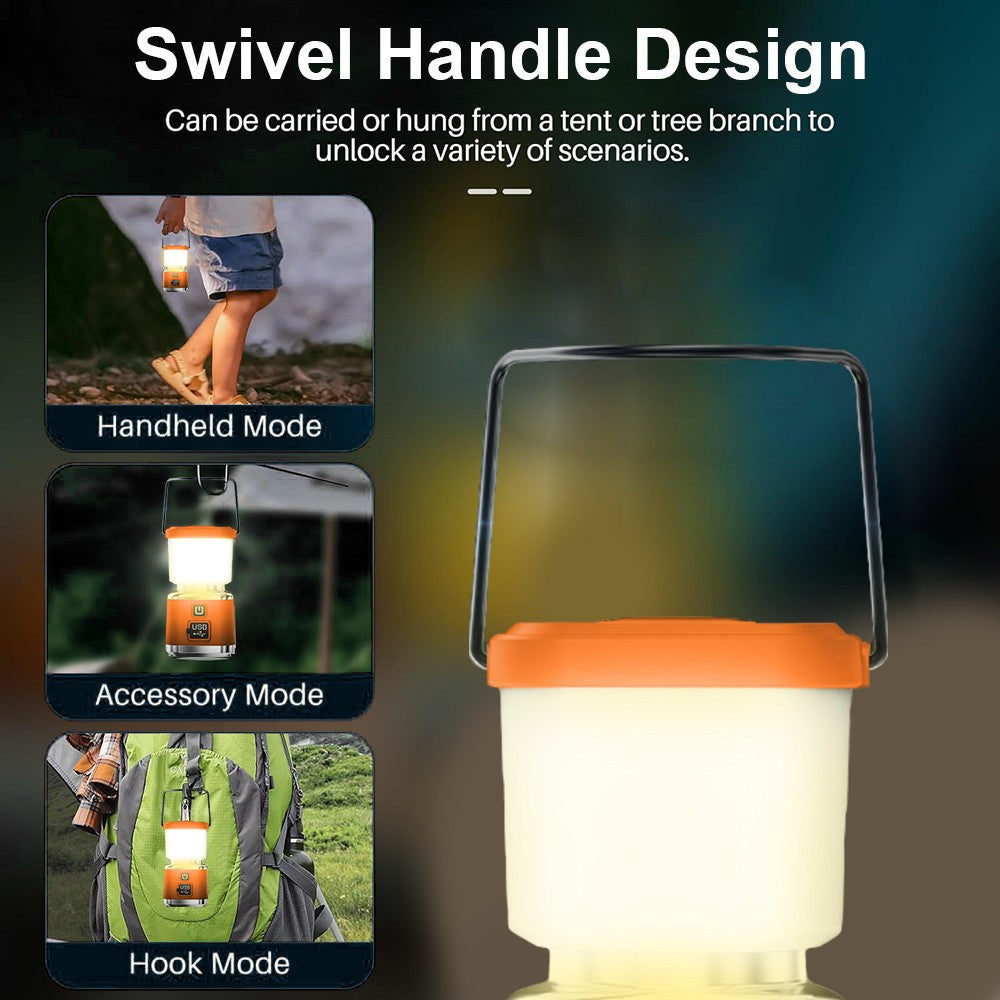 Portable LED Camping Lantern Light with 360° Brightness and Multiple Modes