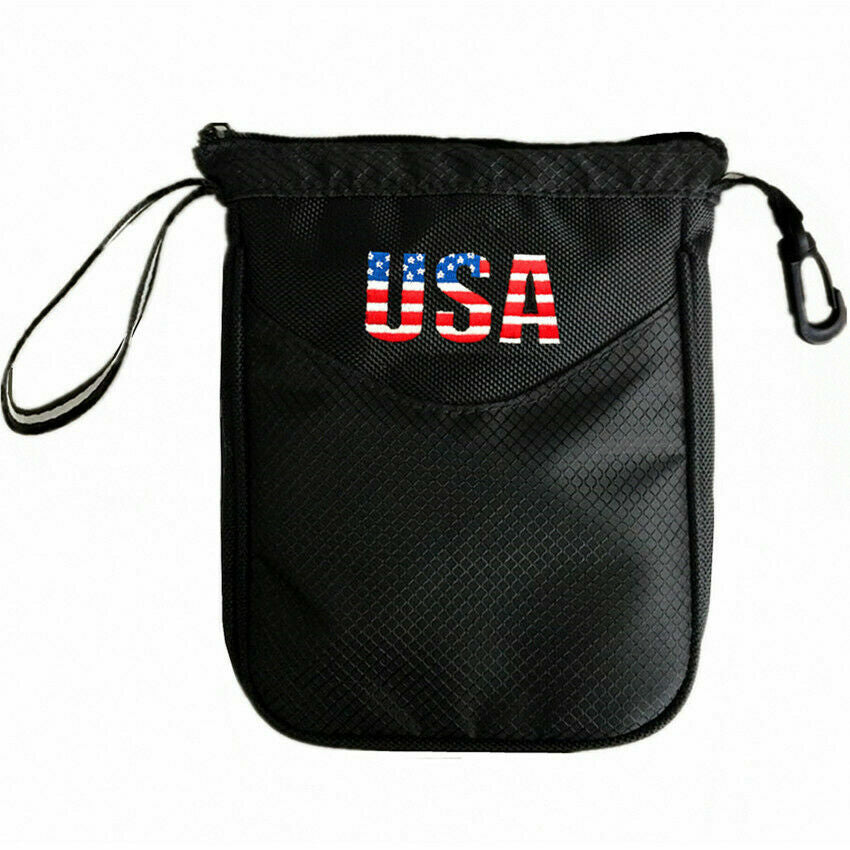 Golf Accessory Pouch Bag with Zipper and Multiple Pockets for Valuables and Tees
