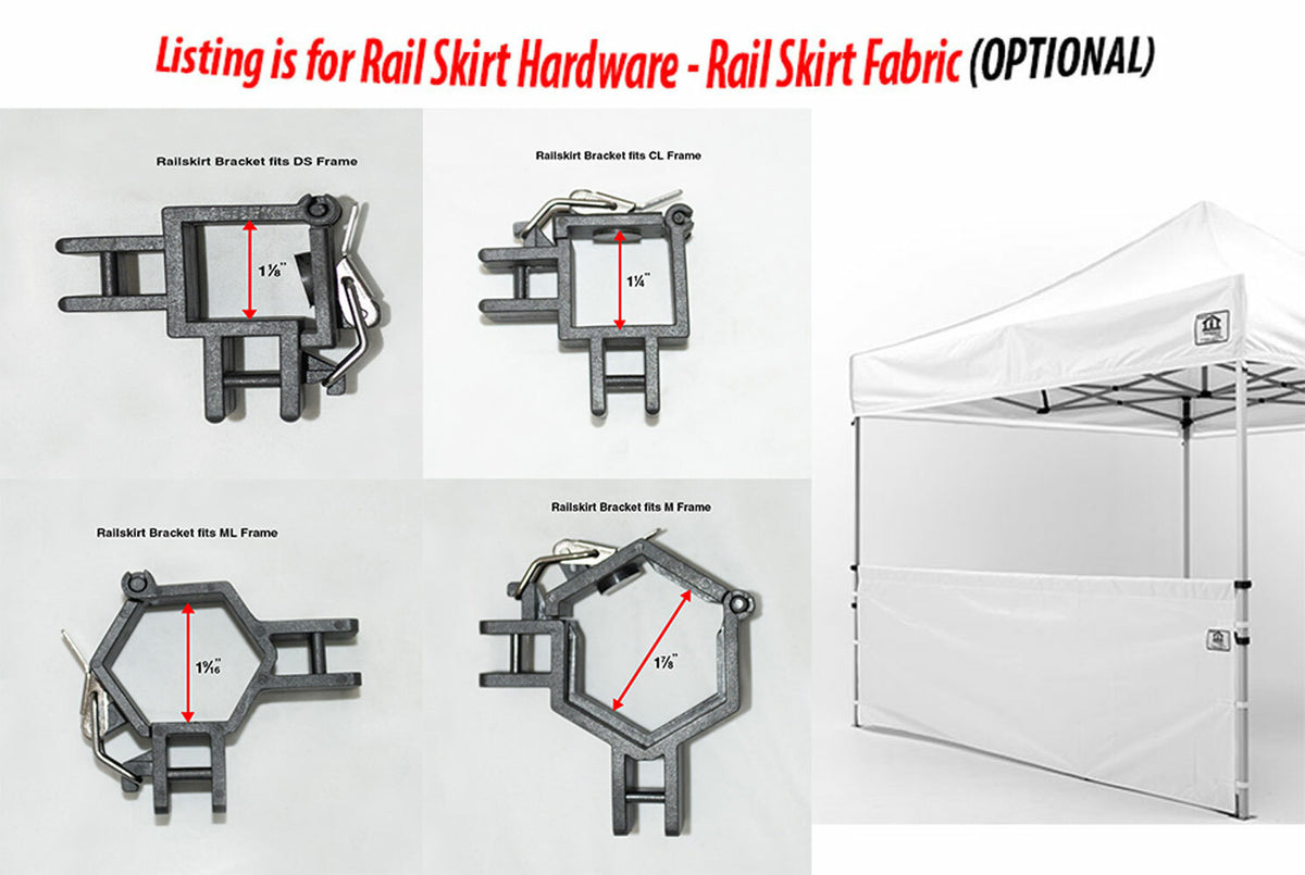 Canopy Rail Skirt Hardware Kit for Pop Up Tent & Vendor Booths