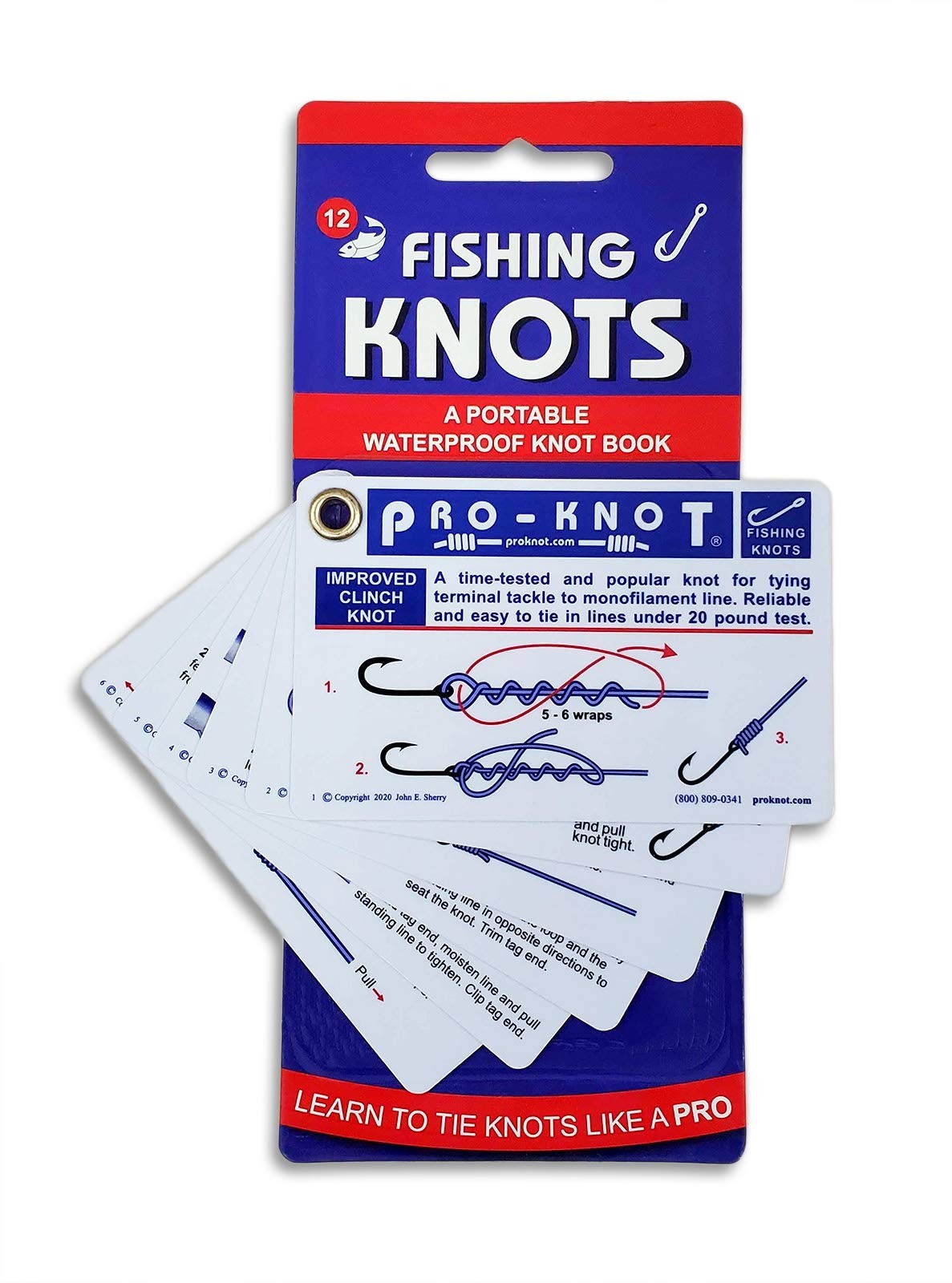 Fishing Knot Cards Waterproof Set - 12 Essential Tying Instructions