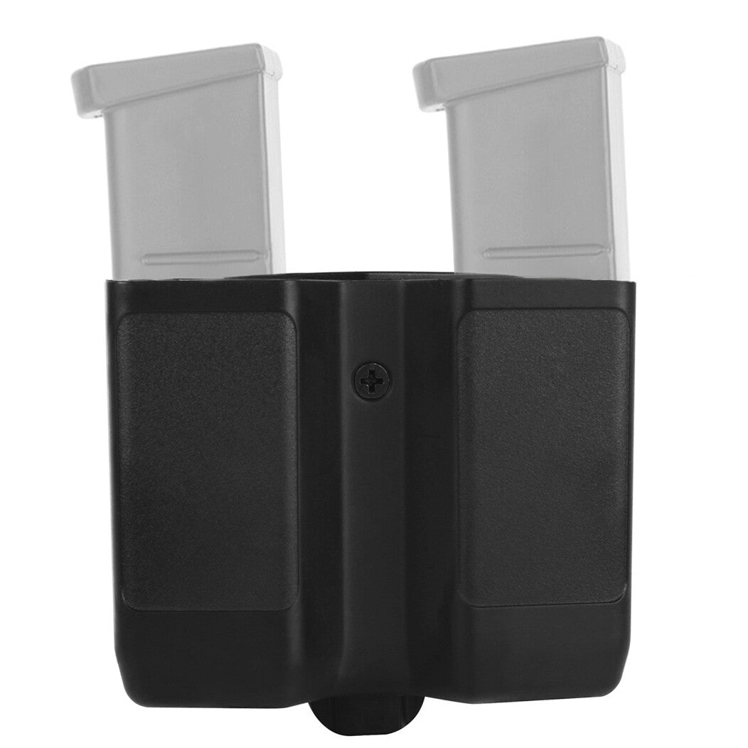 Double Stack Magazine Pouch Belt Holster for 9mm/.40/.357 Caliber - Black