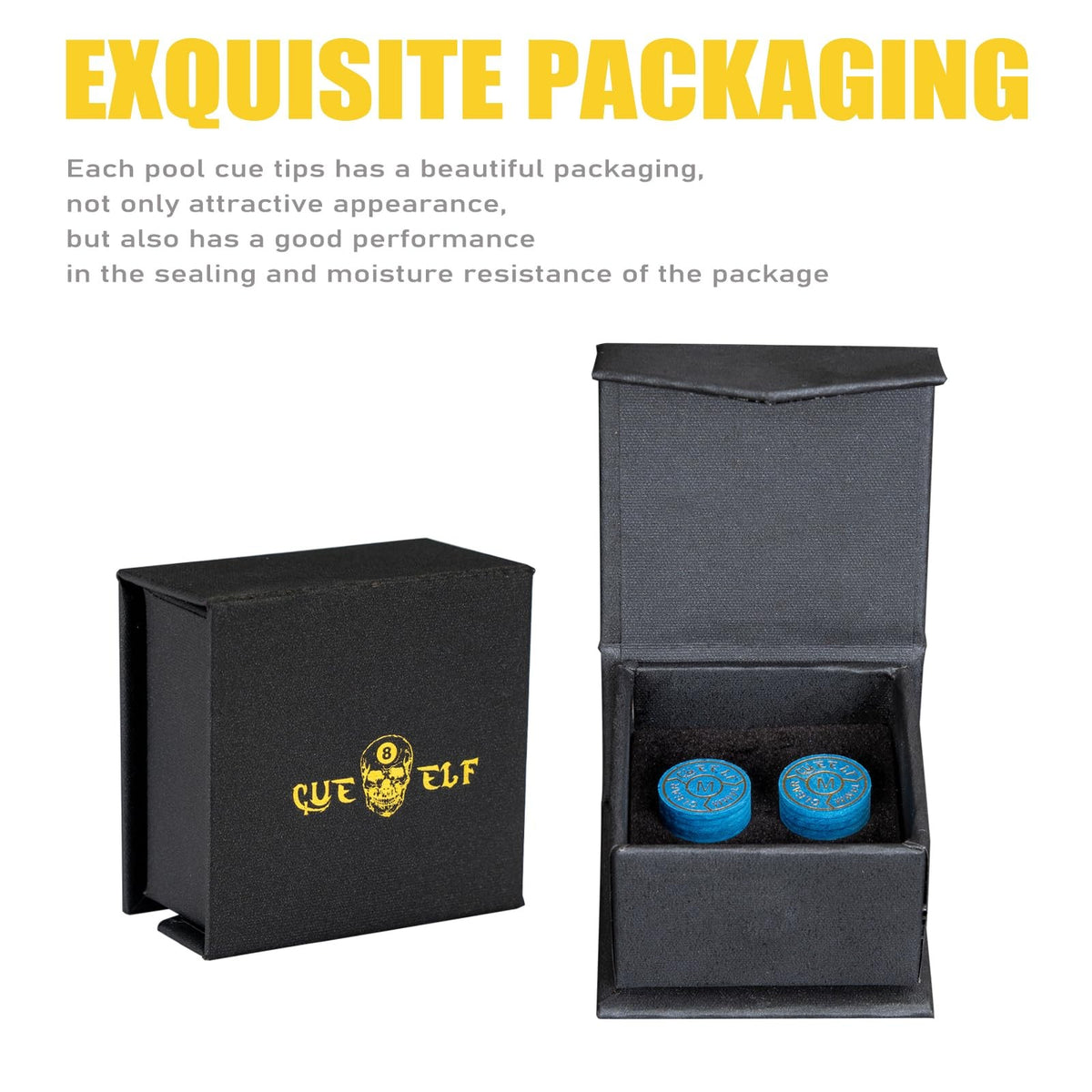 6-Layer 14mm Pool Cue Tips - Medium Leather Replacement Tip (2 Pcs)