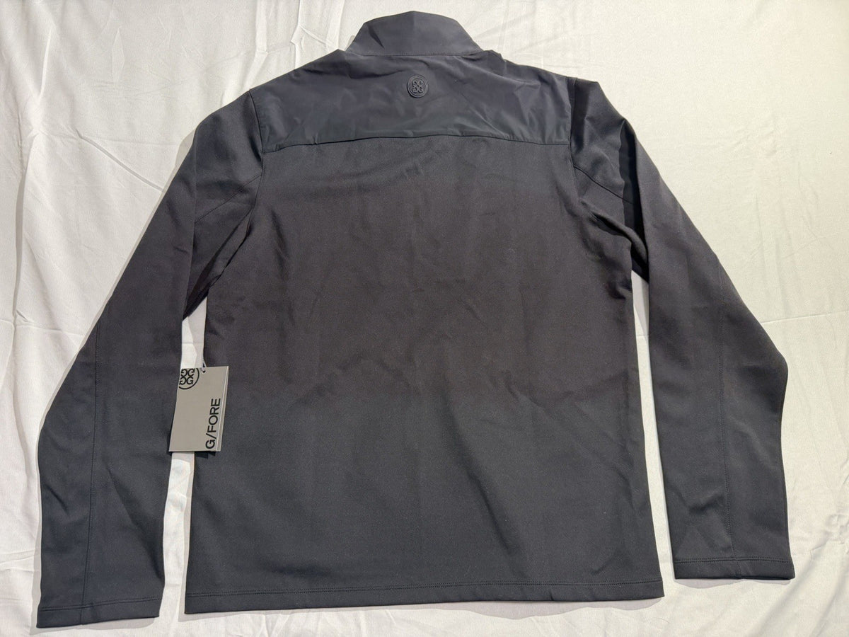 Men's Brushed Quarter Zip Golf Jacket - Onyx Black, Size Small