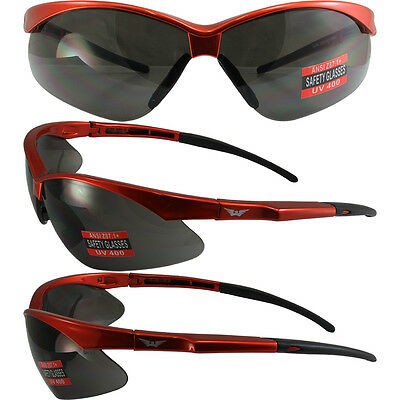 Safety Glasses Smoke Lens Orange Frame Z87+ Protective Eyewear