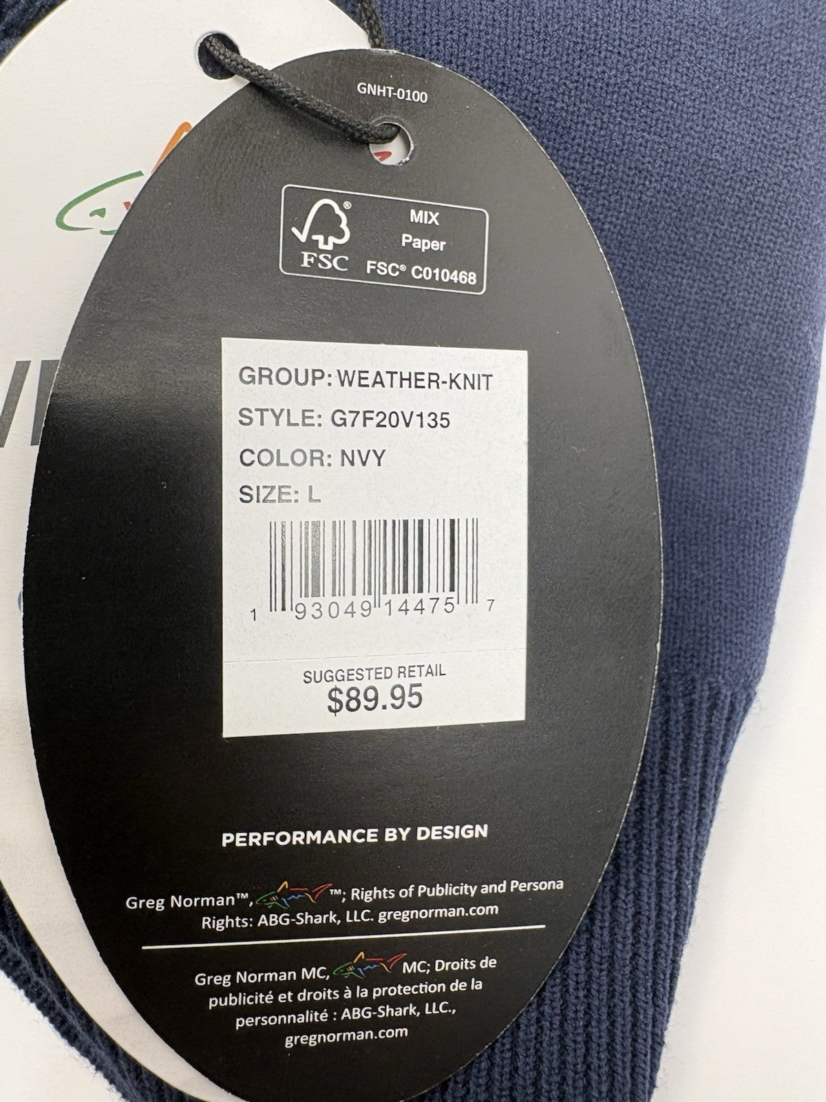 Men's Golf Vest Full Zip Weather Knit Fleece Navy Large