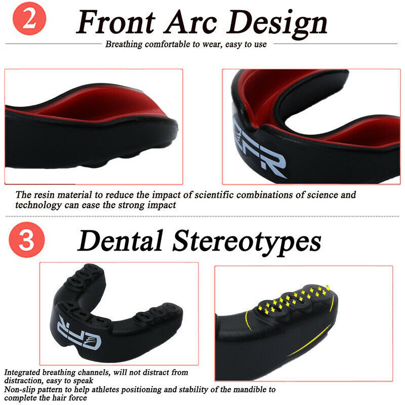 Adult Boxing Mouth Guard Teeth Protector MMA Sports Mouthpiece with Case