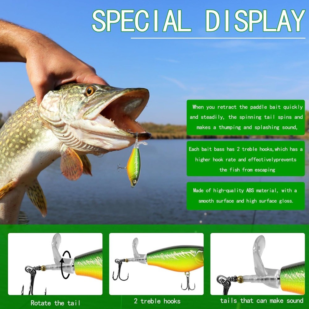 10pcs Floating Water Bass Fishing Lures Topwater Baits