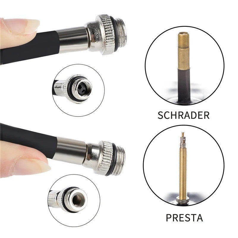 Mini Bike Pump Portable Bicycle Tire Inflator, Schrader & Presta Valve Compatible