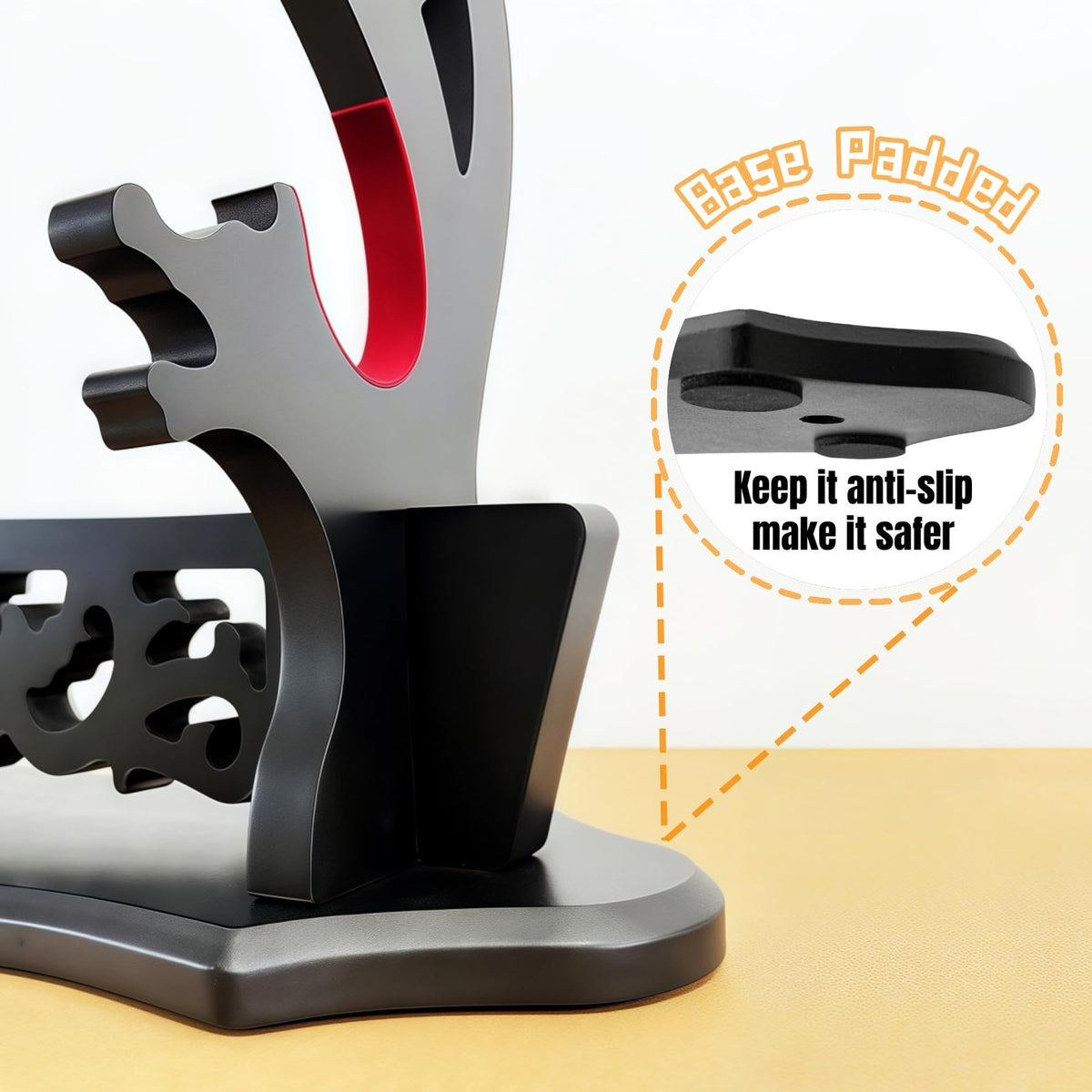 Black Sword Stand Holder for Katana and Collectible Swords