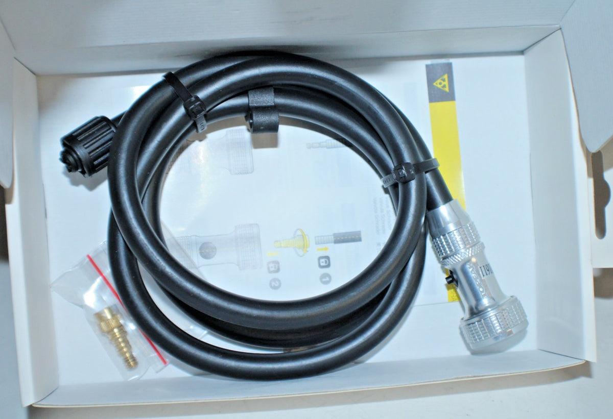 Bike Pump Chuck Head DX Upgrade Kit with 110cm Hose Pressure Release
