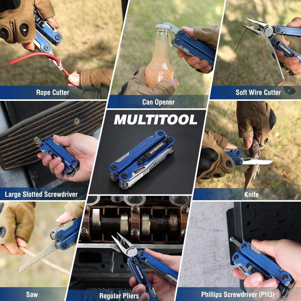 18-in-1 Stainless Steel Folding Multitool Pliers for Camping & DIY