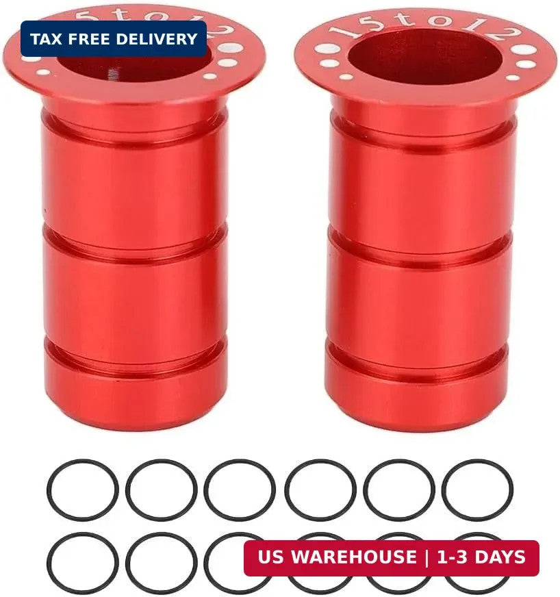 Bike Thru Axle Adapter 15mm to 12mm Aluminum Alloy Front Hub Conversion Kit