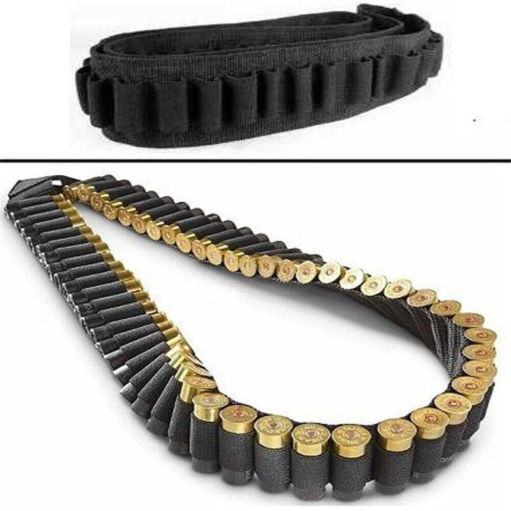 Hunting Shotgun Shell Bandolier Holder 12/20 Gauge 50 Rounds Nylon Belt