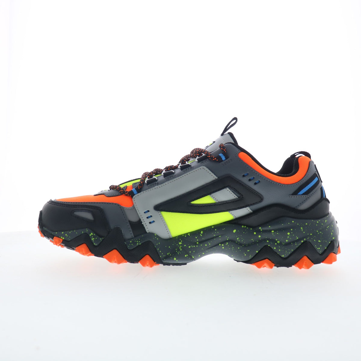 Men's Orange Leather Hiking Shoes - Trail Running Sneakers