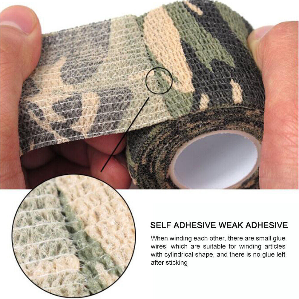 Camouflage Tape 8 Pack - Hunting Stealth Wrap for Rifle & Equipment