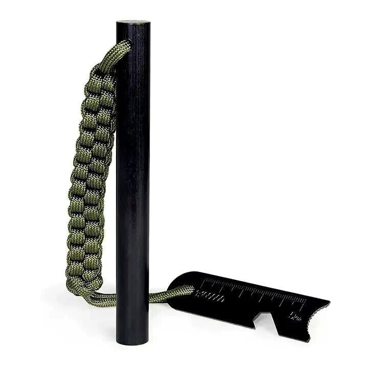 Heavy-Duty Ferro Rod Fire Starter with Paracord & Multi-Tool Striker