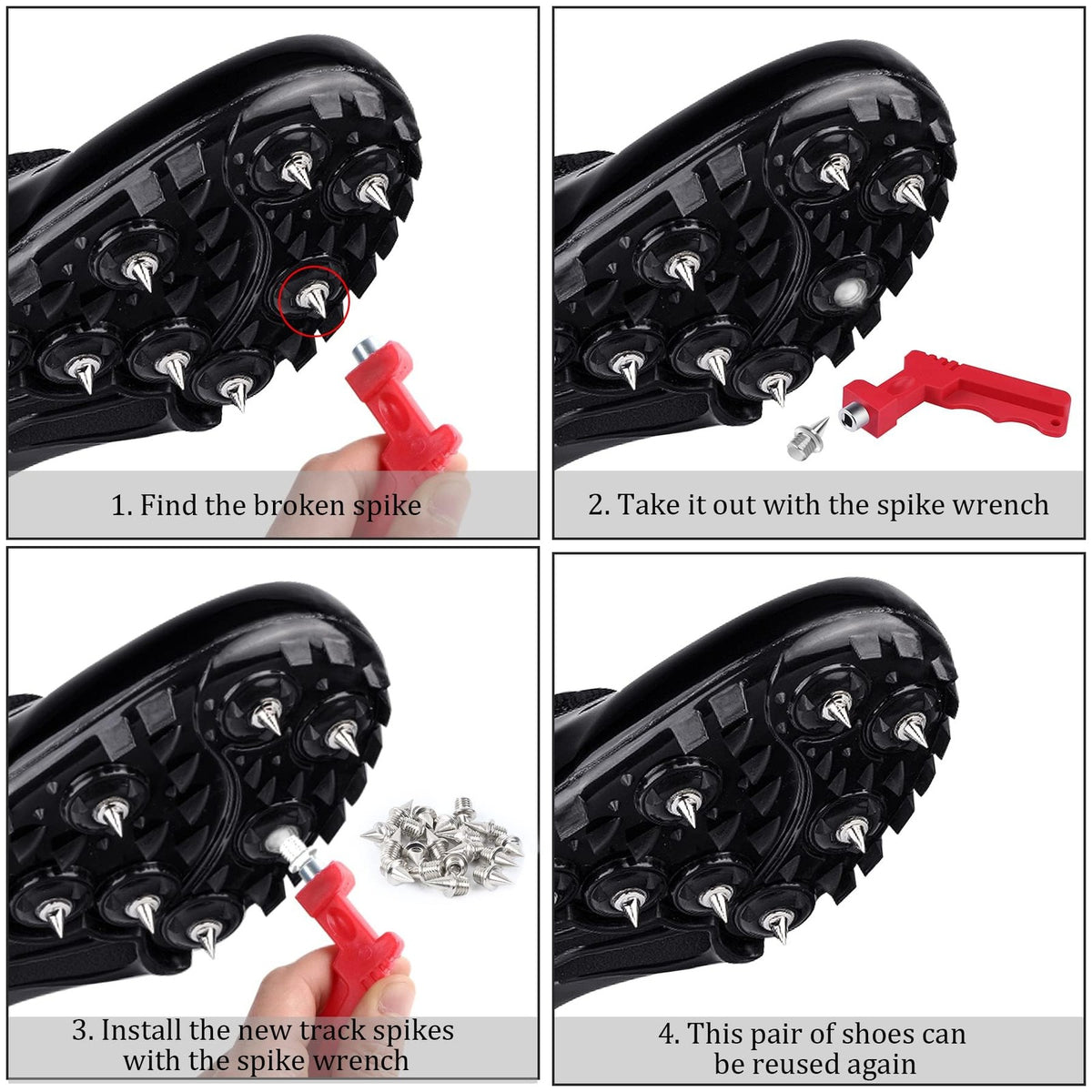 120Pcs 1/4 Inch Replacement Spike Set for Track and Cross Country Running Shoes
