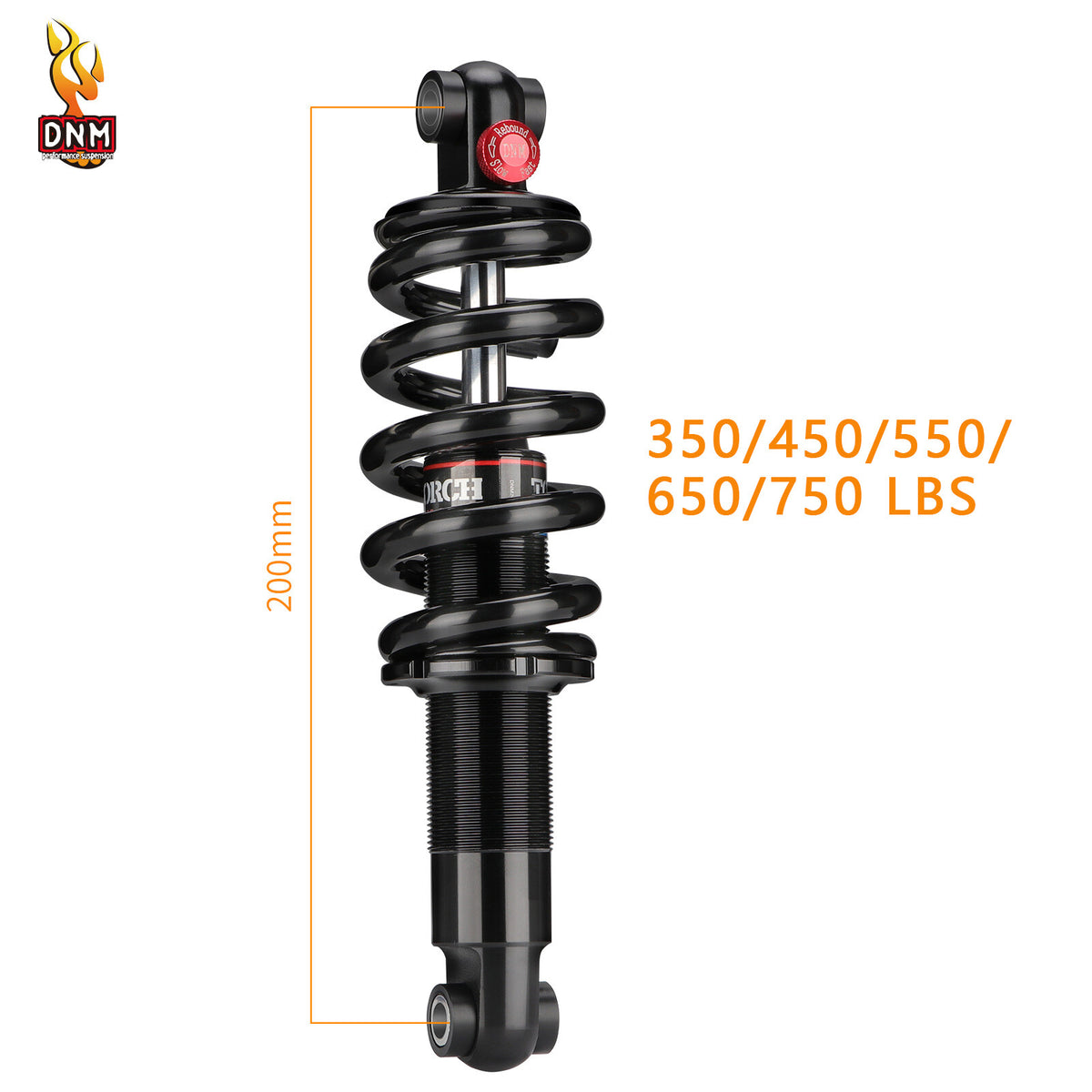 Mountain Bike Coil Spring Rear Shock 165-200mm 650-750LBS for DNM DV22AR