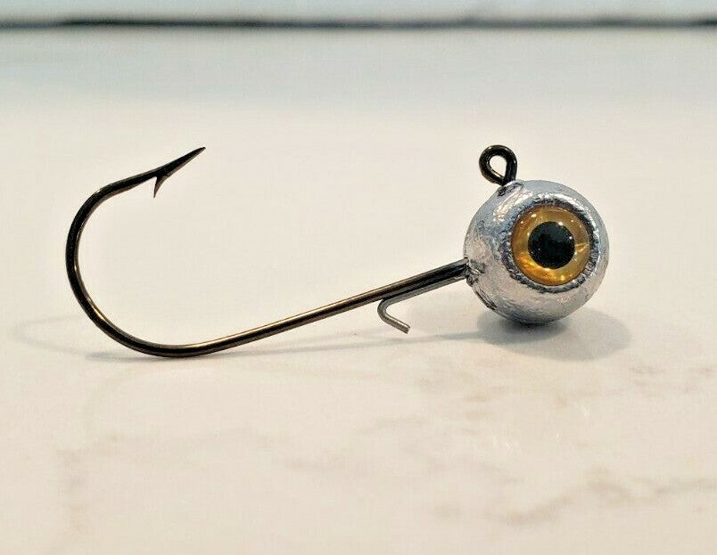 Unpainted Fish Jig Heads with 3D Eyes - Multiple Weights & Colors, Pack of 5