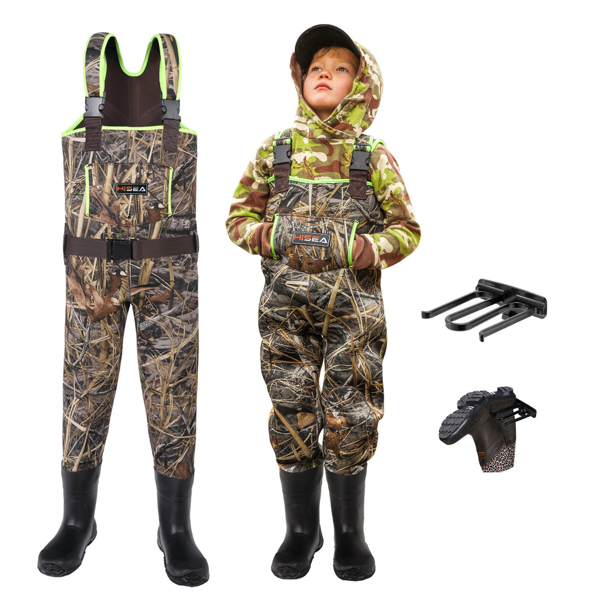 Kids Waterproof Neoprene Waders for Fishing and Muddy Outdoor Play