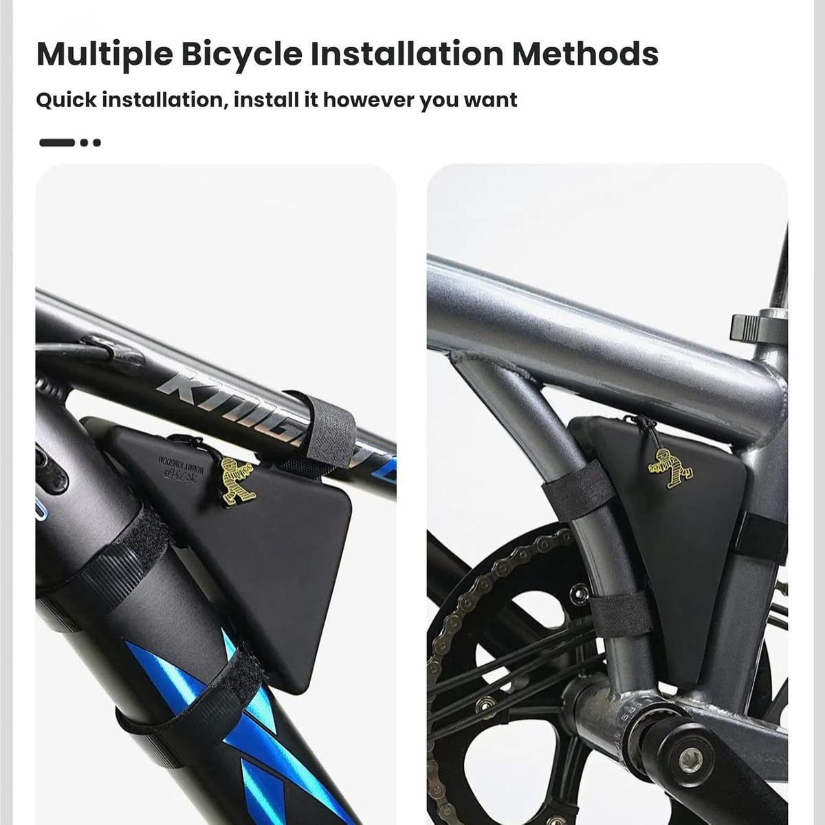 Bike Frame Tool Storage Bag for Mountain Bikes - Black