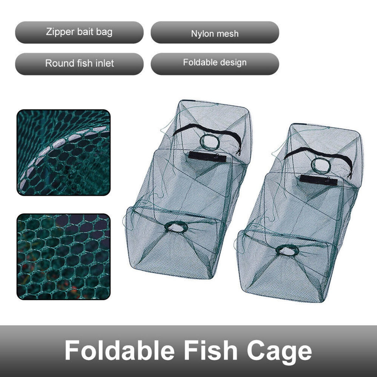Foldable Fishing Bait Trap Net for Crab Shrimp Minnow Crawdad