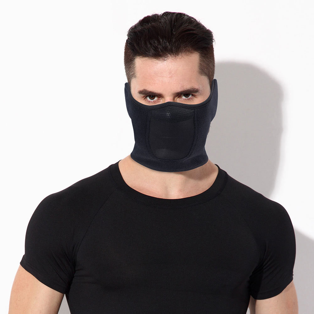 Black Winter Thermal Face Mask with Ear Warmer for Cold Weather Ski Motorcycle