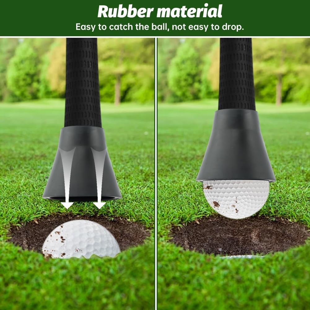 Portable Golf Ball Retriever Set - 5 Pcs Putter Ball Pickups for Golfers