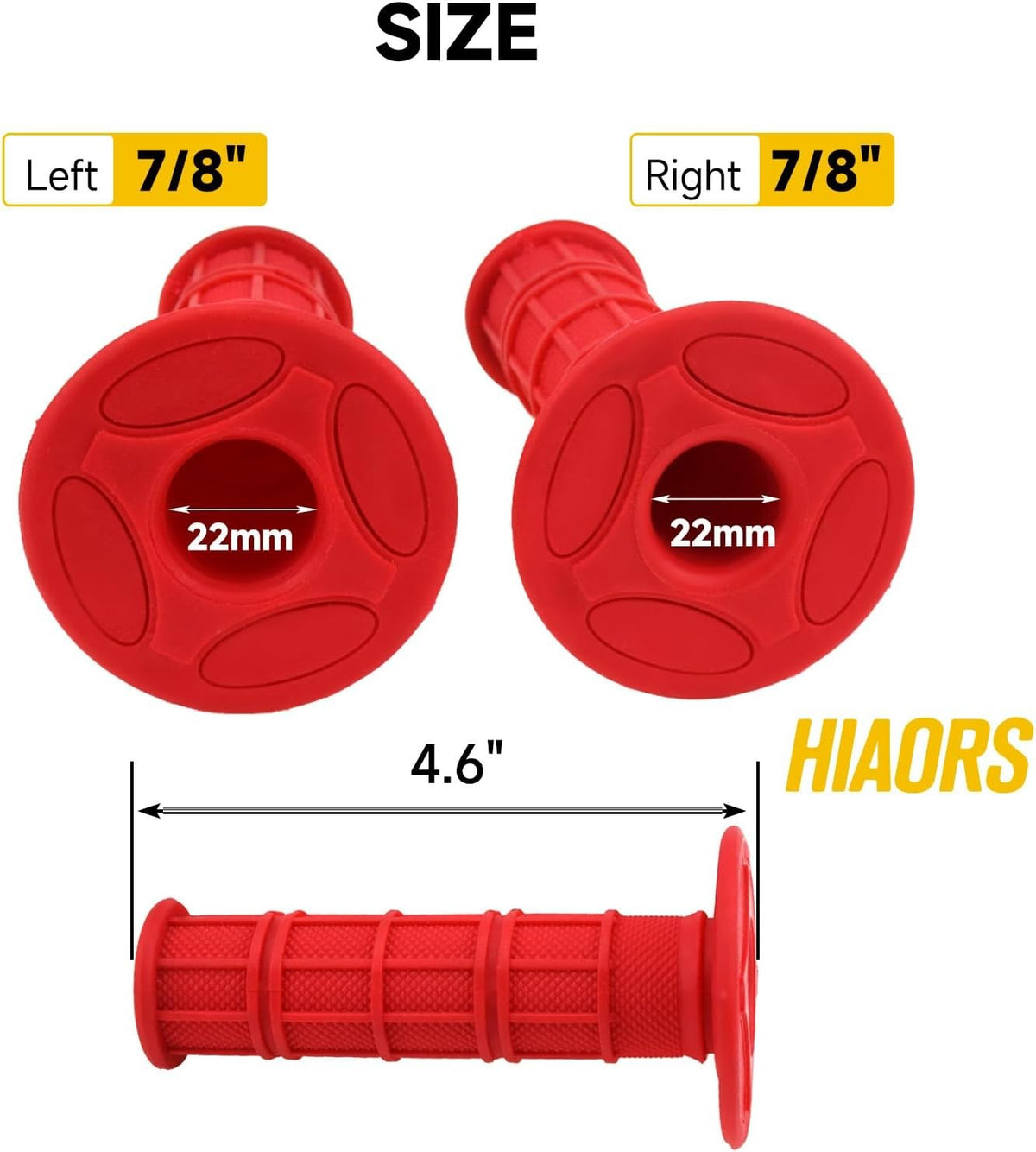 7/8 Inch ATV Handlebar Grips for Tractors and Quads - Red Left & Right Set