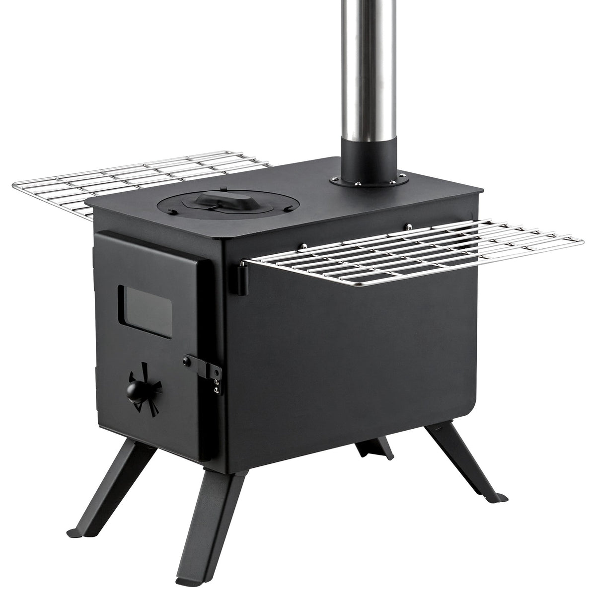 Portable Outdoor Wood Stove for Camping - 86 Inch Tent Heating & BBQ