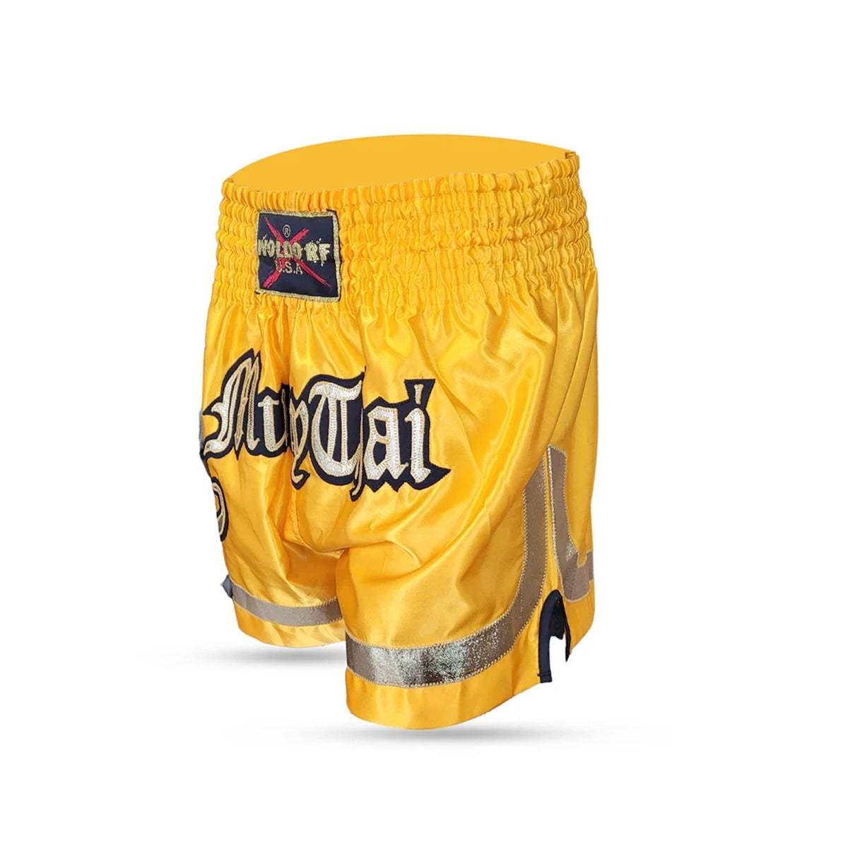 Muay Thai Shorts Adult Yellow Gold Satin MMA Kickboxing Fight Shorts