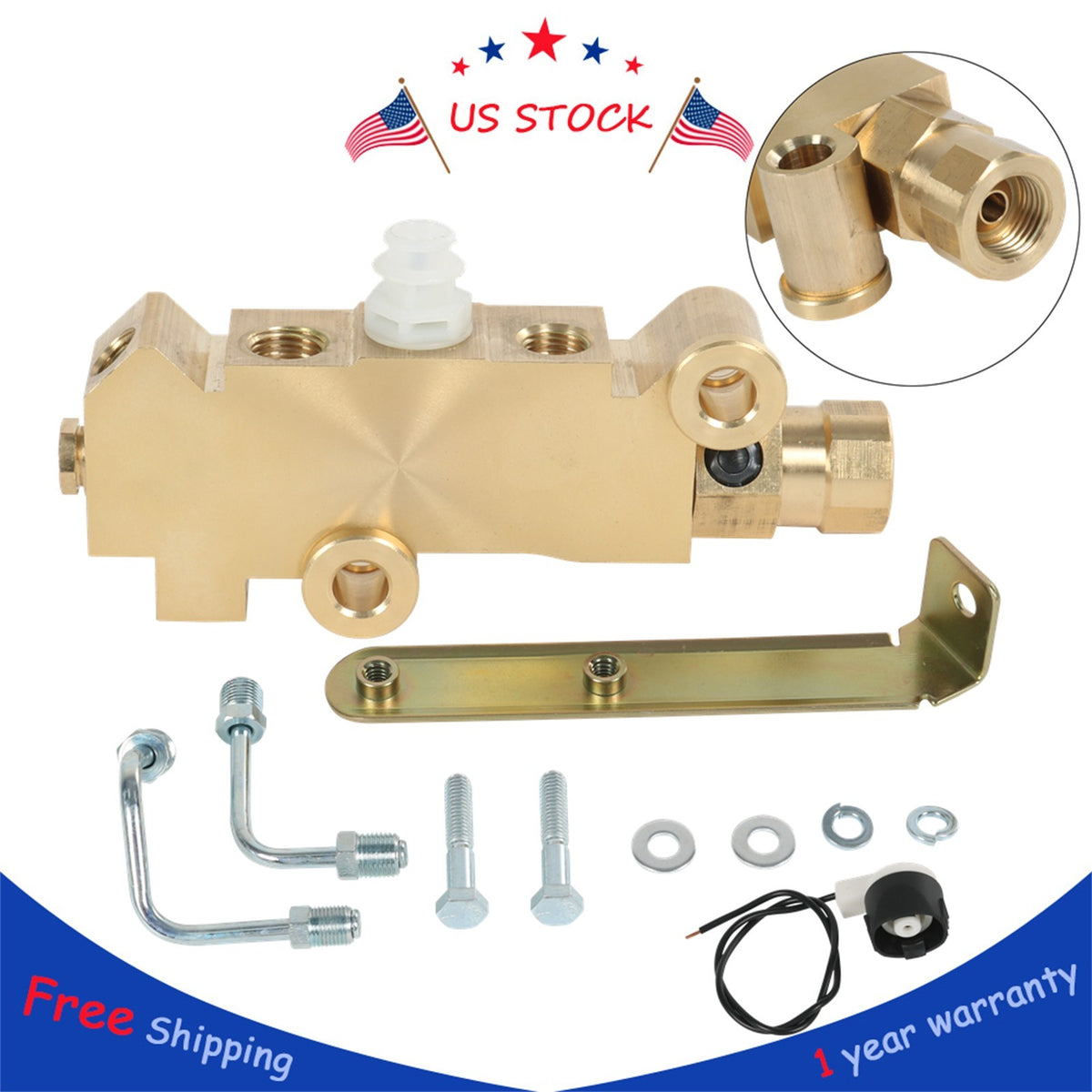 Brake Proportioning Valve Brass Disc & Drum Front Rear Replacement GM 172-1353