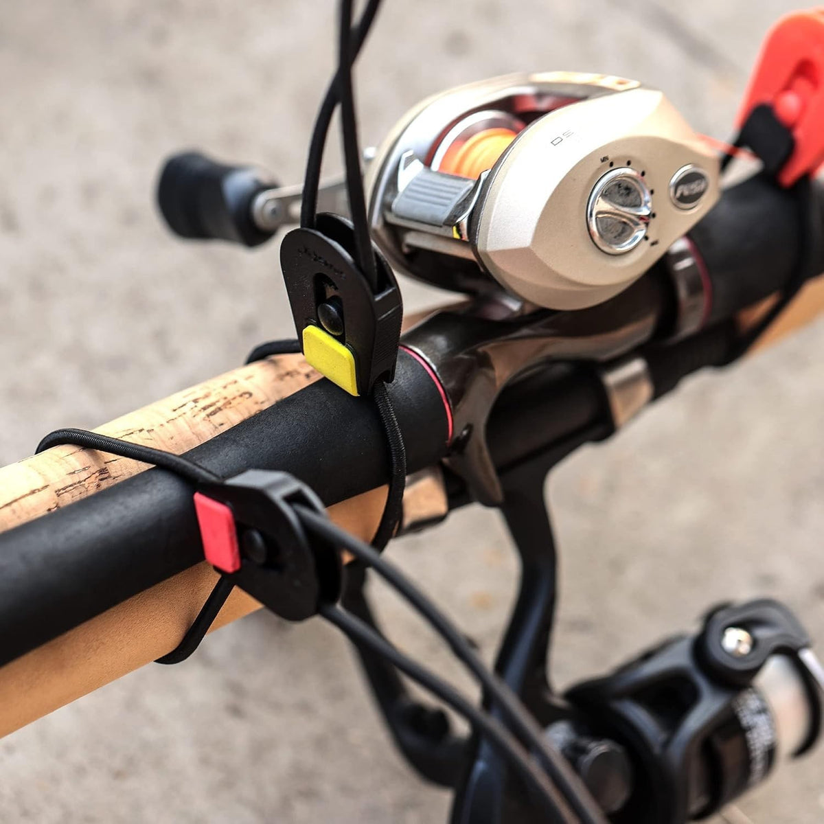 Adjustable Fishing Rod Straps Pack of 8 with Color-Coded Elastic Bands