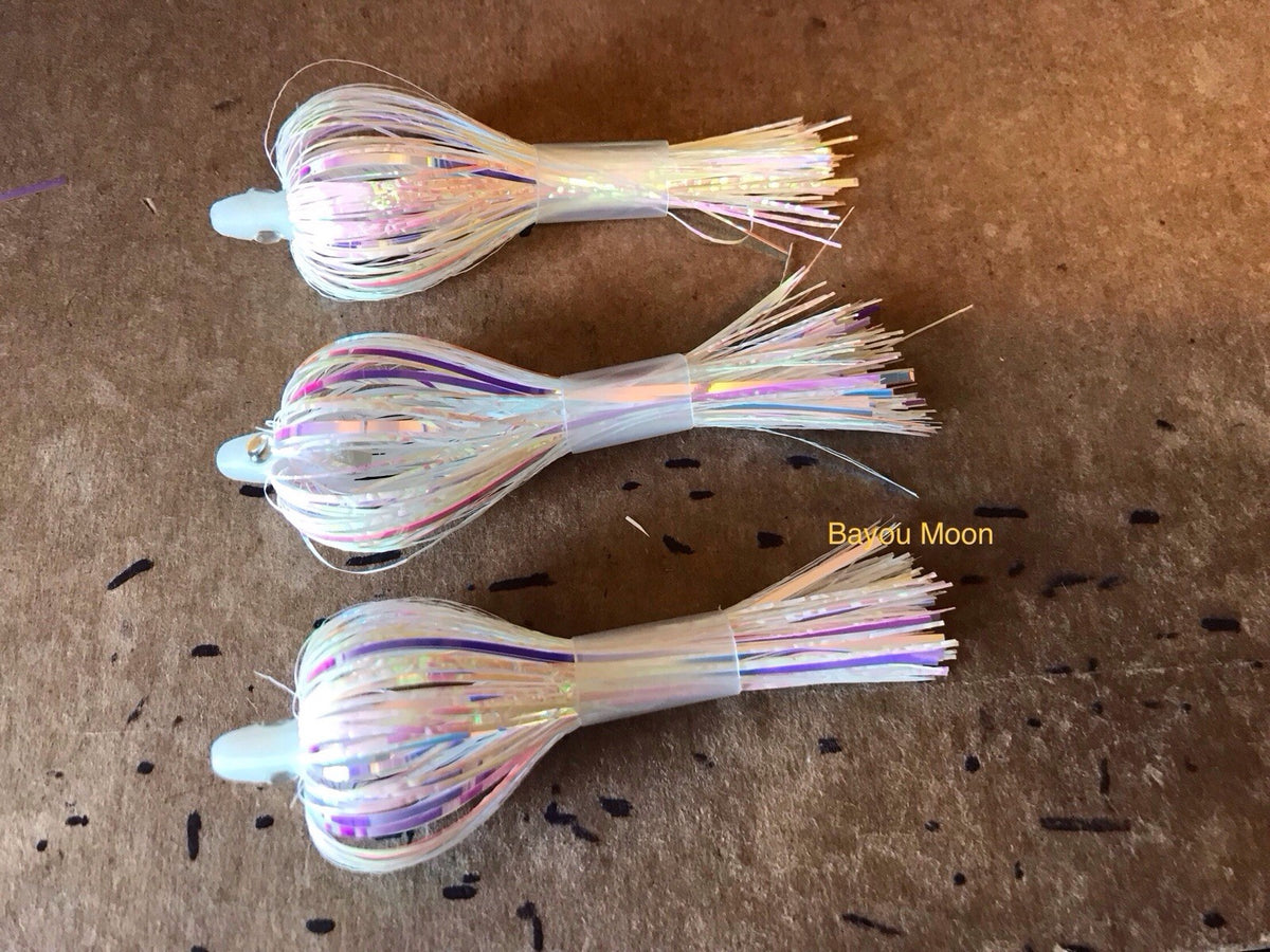 Salmon Trolling Flies Blue Moon Series 4” Unrigged 3 Pack